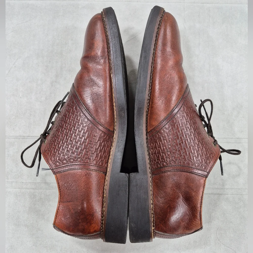 H.S. Trask Bozeman Montana Oxford Saddle shoes men's 11.5 M brown leather